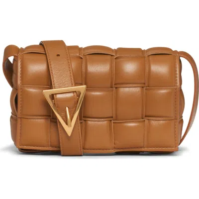 Bottega Veneta Small Padded Cassette Intrecciato Leather Crossbody Bag In Brown