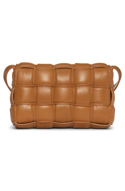 Bottega Veneta Small Padded Cassette Intrecciato Leather Crossbody Bag In Brown