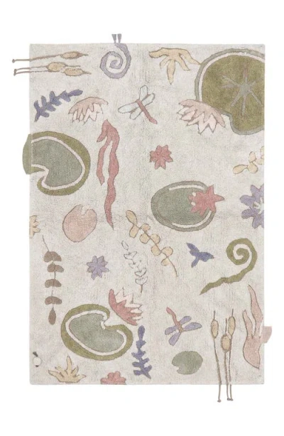 Lorena Canals Kids' Washable Play Rug & Plush Frog In Multi