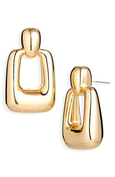 Cara Chunky Knocker Drop Earrings In Gold