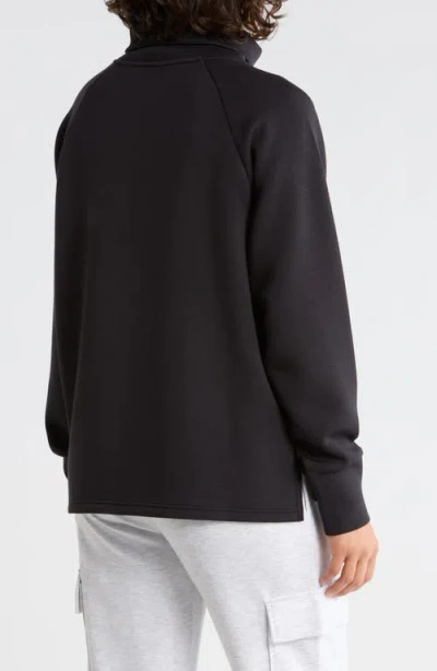 Z By Zella Whisper Knit Turtleneck Sweatshirt In Black