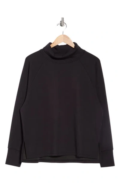 Z By Zella Whisper Knit Turtleneck Sweatshirt In Black