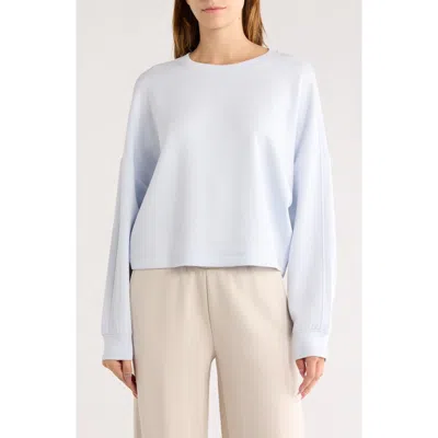Z By Zella Whisper Knit Easy Crew Sweatshirt In Blue