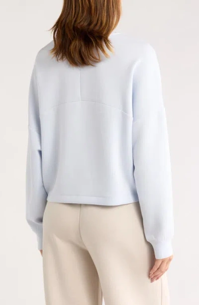 Z By Zella Whisper Knit Easy Crew Sweatshirt In Blue