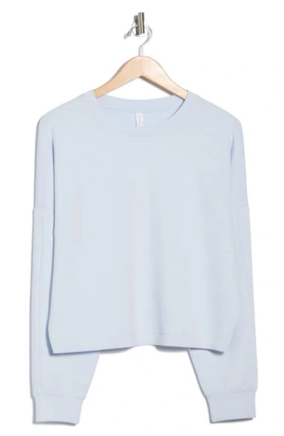 Z By Zella Whisper Knit Easy Crew Sweatshirt In Blue