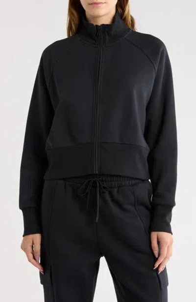 Z By Zella Feather Fleece Track Jacket In Black