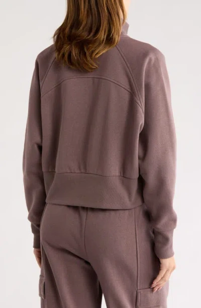 Z By Zella Feather Fleece Track Jacket In Brown