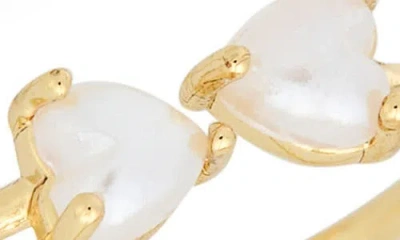 Nordstrom Rack Demi-fine 3-pack Faux Pearl Assorted Rings In Gold