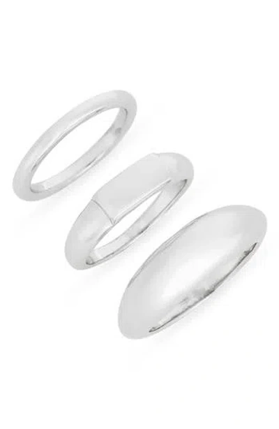 Nordstrom Rack Demi-fine 3-pack Assorted Rings In Silver
