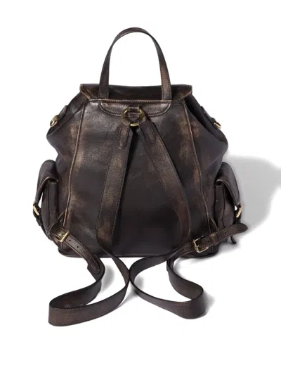 Miu Miu Leather Large Backpack In Brown