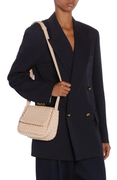 Bottega Veneta Mini Cobble Padded Intrecciato Leather Shoulder Bag In Pink