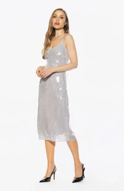 Alexia Admor Reese Sequin Sleeveless Dress In Gray