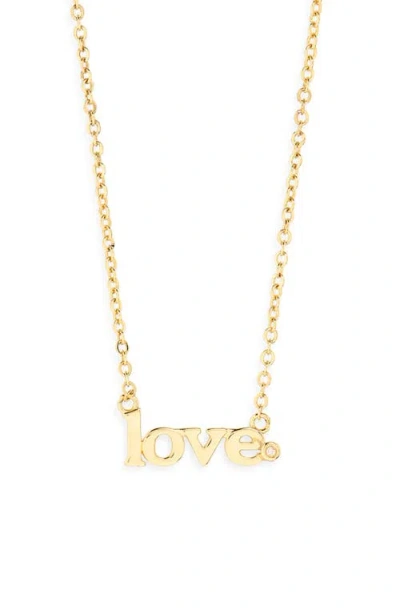 Nordstrom Rack 14k Gold Plated Lab Grown Diamond Love Pendant Necklace In Gold