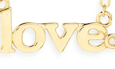 Nordstrom Rack 14k Gold Plated Lab Grown Diamond Love Pendant Necklace In Gold
