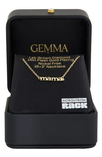 Nordstrom Rack 14k Gold Plated Lab Grown Diamond Mama Pendant Necklace In Gold