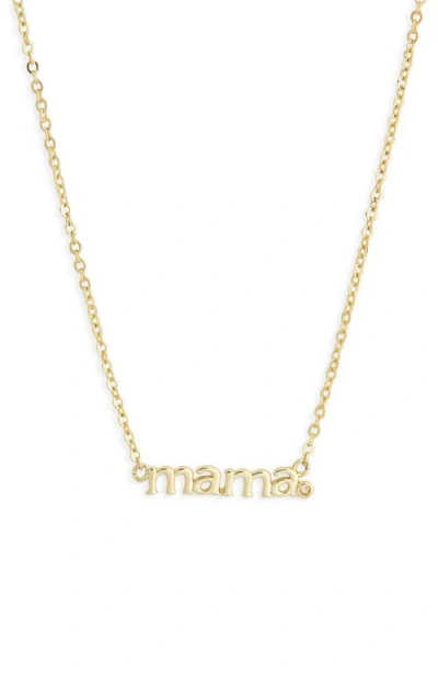 Nordstrom Rack 14k Gold Plated Lab Grown Diamond Mama Pendant Necklace In Gold