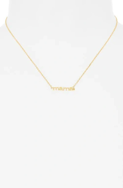 Nordstrom Rack 14k Gold Plated Lab Grown Diamond Mama Pendant Necklace In Gold