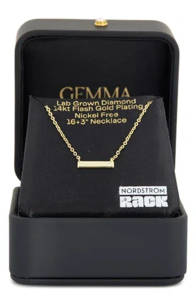Nordstrom Rack 14k Gold Plated Lab Grown Diamond Bar Pendant Necklace In Gold
