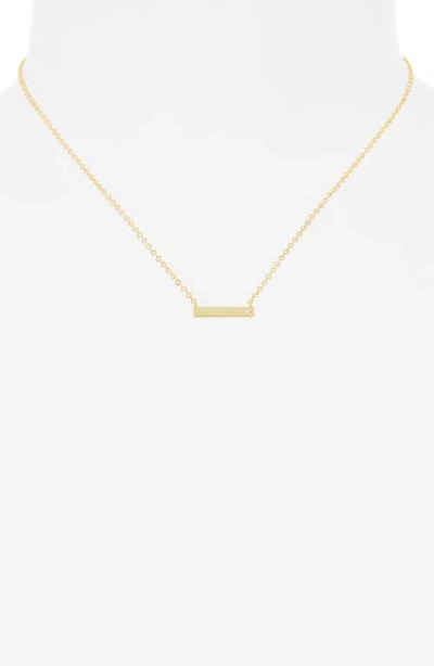 Nordstrom Rack 14k Gold Plated Lab Grown Diamond Bar Pendant Necklace In Gold