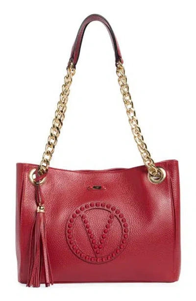 Valentino By Mario Valentino Luisa Rock Leather Tote Bag In Red