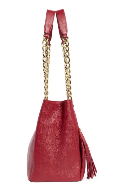 Valentino By Mario Valentino Luisa Rock Leather Tote Bag In Red