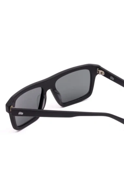 Sito Shades Gt 59mm Polarized Square Sunglasses In Black