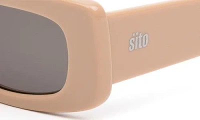 Sito Shades Reaching Dawn 55mm Rectangular Sunglasses In Sand