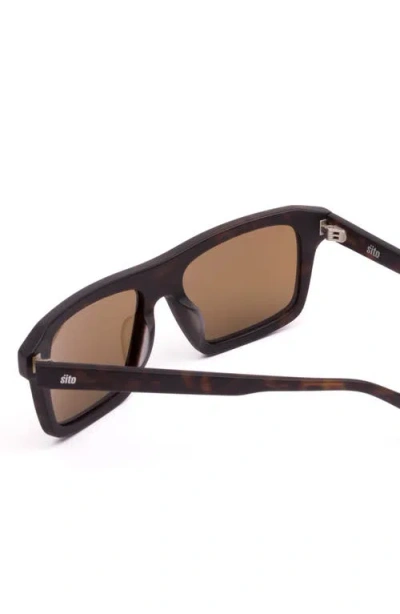 Sito Shades Gt 59mm Polarized Square Sunglasses In Brown