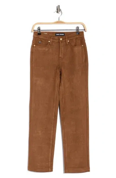 Dkny Jeans Classic Mid Rise Straight Leg Jeans In Brown