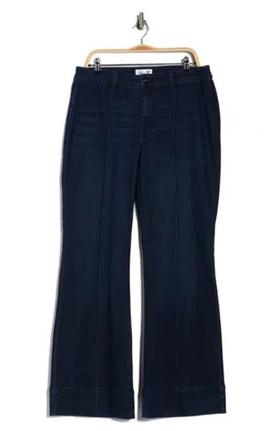 Seven7 Plus Size Pintuck Wide Leg Jeans In Blue