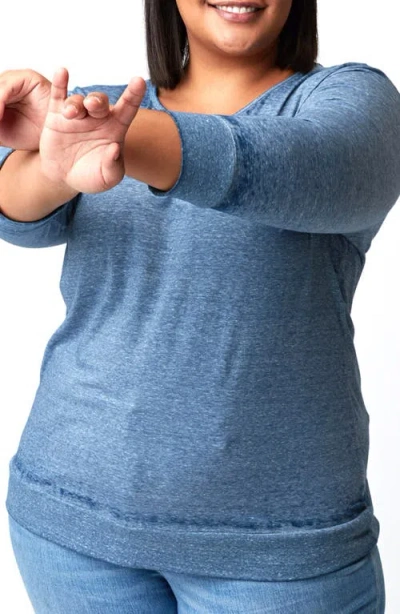 Threads 4 Thought Selena Long Sleeve Burnout Tunic Top In Blue