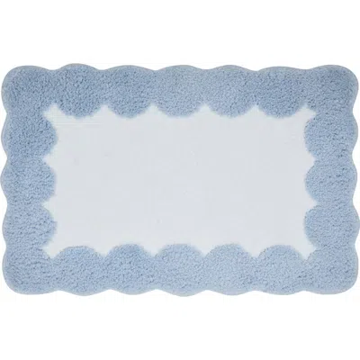 Vcny Home Scalloped Edge Tufted Bath Mat In Blue
