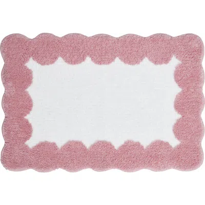 Vcny Home Scalloped Edge Tufted Bath Mat In Pink