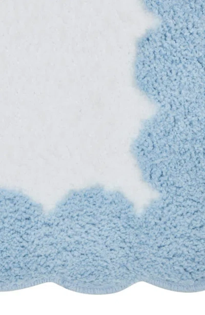 Vcny Home Scalloped Edge Tufted Bath Mat In Blue