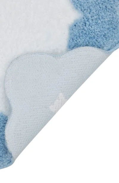 Vcny Home Scalloped Edge Tufted Bath Mat In Blue