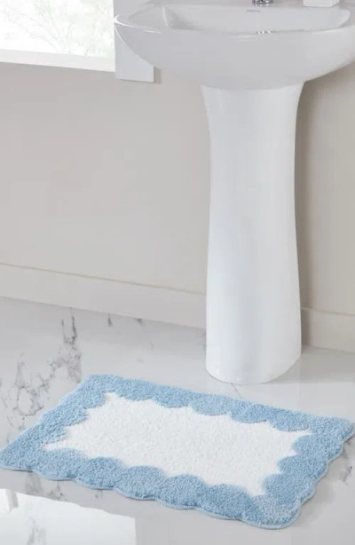 Vcny Home Scalloped Edge Tufted Bath Mat In Blue