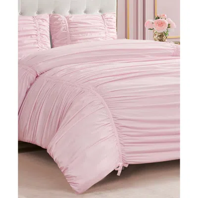 Juicy Couture Ribbon Ruched Comforter & Sham Set In Pink | ModeSens