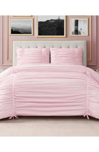 Juicy Couture Ribbon Ruched Comforter & Sham Set In Pink | ModeSens