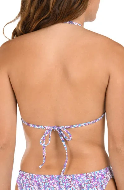 Citrus Floral Bandeau Bikini Top In Purple