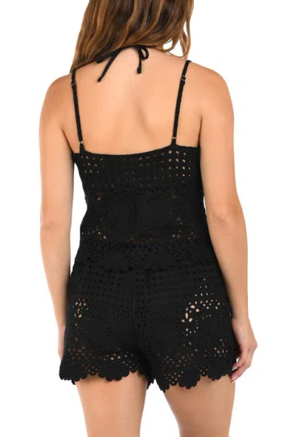 Citrus Crochet Cover-up Camisole In Black