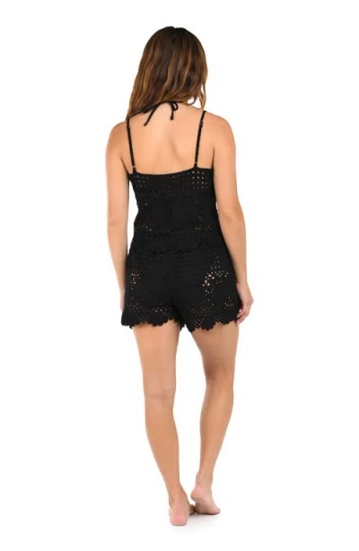 Citrus Crochet Cover-up Camisole In Black