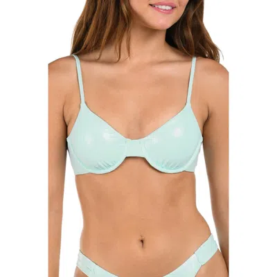 Citrus Iridescent Underwire Bikini Top In Green