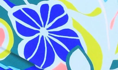 Citrus Hibiscus Hot Pants Swim Bottoms In Blue