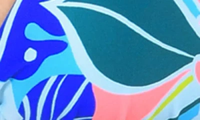 Citrus Hibiscus Triangle Bikini Top In Blue