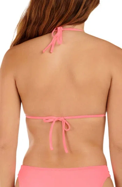 Citrus Solid Seamed Triangle Bikini Top In Pink