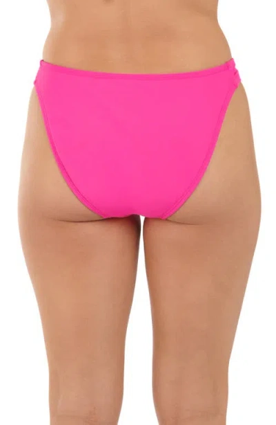 Citrus Solid Shirred Side Bikini Bottoms In Pink