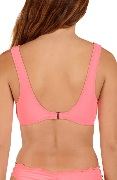 Citrus Solid Merrow Bralette Bikini Top In Pink