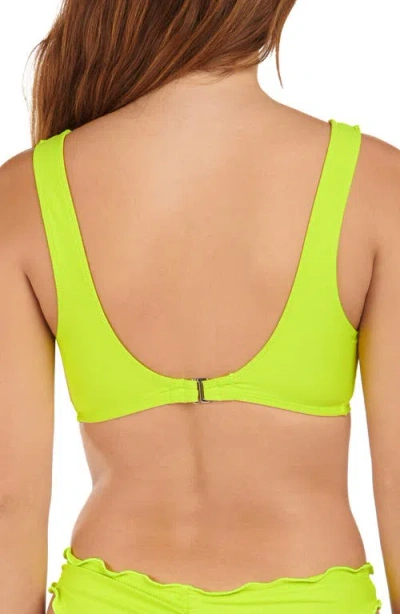 Citrus Solid Merrow Bralette Bikini Top In Green