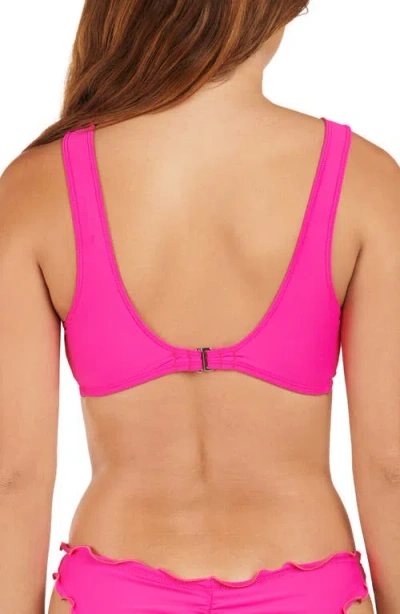 Citrus Solid Merrow Bralette Bikini Top In Pink