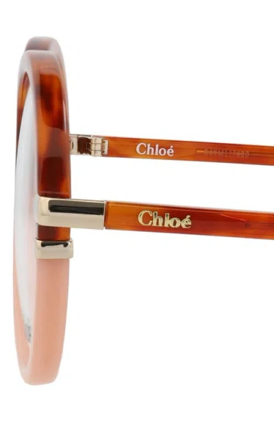 Chloé 54mm Round Optical Glasses In Brown